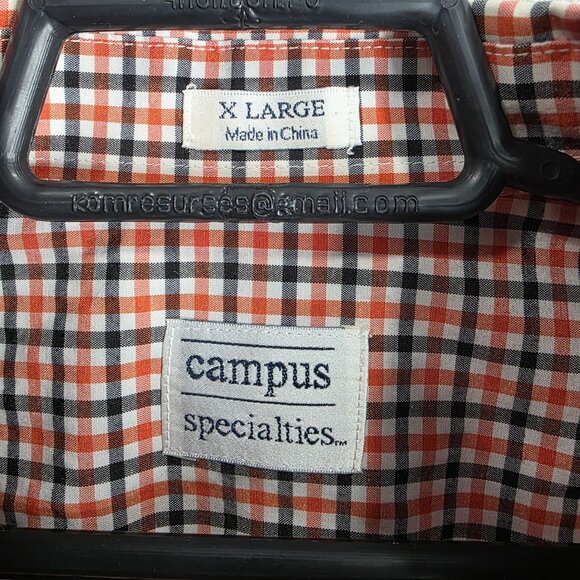 Mens Campus Specialties Oklahoma State University Checkered Shirt Button Up XL - Picture 3 of 9